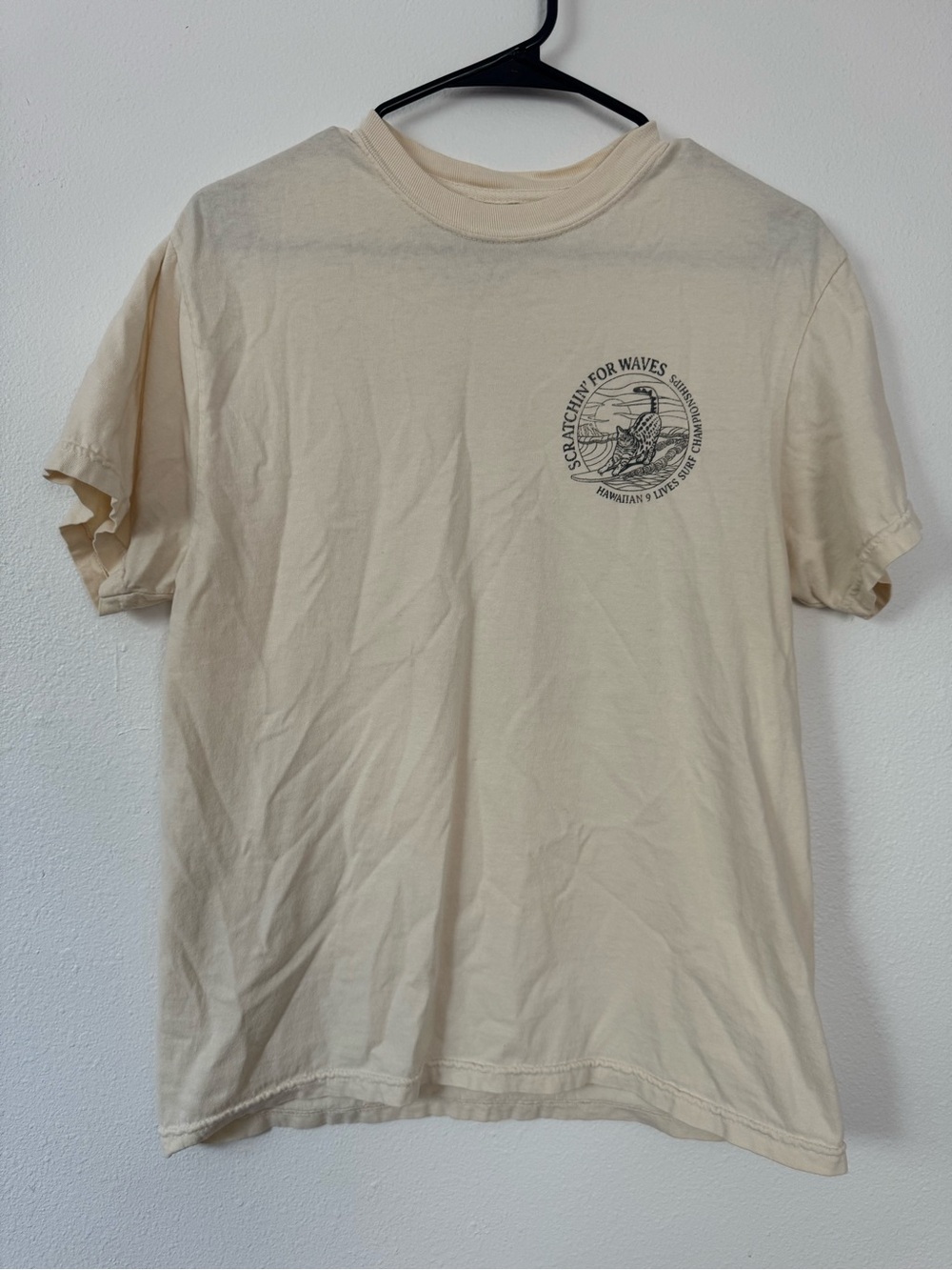 Scratchin' For Waves Cream Graphic Tee